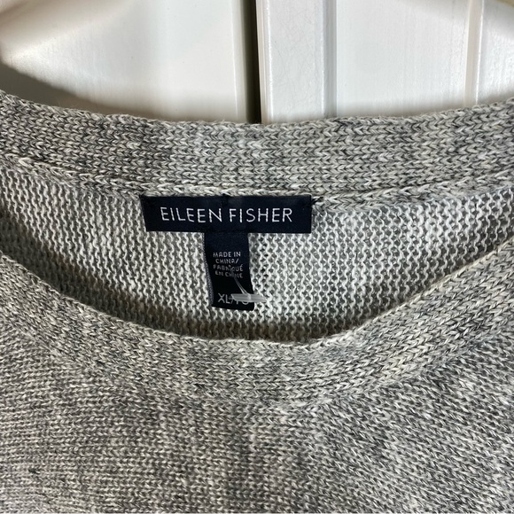 Eileen Fisher Gray Organic Linen & Organic Cotton Tunic Top Size XL Minimalist - Picture 2 of 6